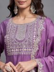 DESIGNER VISCOSE CHINON SEQUENCE CODING EMBROIDERY WORK TOP BOTTOM WITH DUPATTA FESTIVE WEAR WHOLESALE PRICE ETHNIC GARMENT (3)