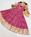 DESIGNER VISCOSE DOLA SILK EMBROIDERY LACE WORK ONLY GOWN PARTY WEAR WHOLESALE PRICE ETHNIC GARMENT (5)