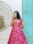 DESIGNER VISCOSE DOLA SILK EMBROIDERY LACE WORK ONLY GOWN PARTY WEAR WHOLESALE PRICE ETHNIC GARMENT (5)