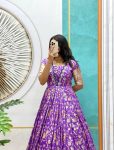 DESIGNER VISCOSE DOLA SILK EMBROIDERY LACE WORK ONLY GOWN PARTY WEAR WHOLESALE PRICE ETHNIC GARMENT (3)