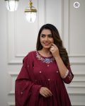 DESIGNER VISCOSE EMBROIDERY WORK TOP BOTTOM WITH DUPATTA PARTY WEAR WHOLESALE PRICE ETHNIC GARMENT (5)