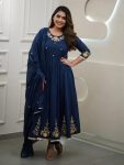 DESIGNER VISCOSE EMBROIDERY WORK TOP BOTTOM WITH DUPATTA PARTY WEAR WHOLESALE PRICE ETHNIC GARMENT (7)