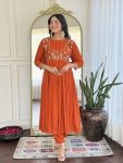 DESIGNER VISCOSE SILK EMBROIDERY WORK TOP BOTTOM WITH DUPATTA PARTY WEAR WHOLESALE PRICE ETHNIC GARMENT (3)