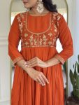 DESIGNER VISCOSE SILK EMBROIDERY WORK TOP BOTTOM WITH DUPATTA PARTY WEAR WHOLESALE PRICE ETHNIC GARMENT (3)