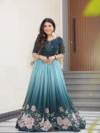 FANCY BLOOMING GEORGETTE DIGITAL PRINTED EMBROIDERY WORK ONLY GOWN RAMA