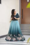 FANCY BLOOMIMG GEORGETTE DIGITAL PRINTED EMBROIDERY WORK ONLY GOWN PARTY WEAR WHOLESALE PRICE ETHNIC GARMENT (6)