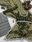FANCY BLOOMING BURBERRY EMBROIDERY ZARI WORK SAREE WITH UNSTITCHED BLOUSE PARTY WEAR WHOLESALE PRICE ETHNIC GARMENT (10)