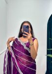 FANCY BLOOMING BURBERRY EMBROIDERY ZARI WORK SAREE WITH UNSTITCHED BLOUSE PARTY WEAR WHOLESALE PRICE ETHNIC GARMENT (13)