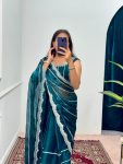 FANCY BLOOMING BURBERRY EMBROIDERY ZARI WORK SAREE WITH UNSTITCHED BLOUSE PARTY WEAR WHOLESALE PRICE ETHNIC GARMENT (20)