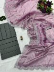 FANCY BLOOMING BURBERRY EMBROIDERY ZARI WORK SAREE WITH UNSTITCHED BLOUSE PARTY WEAR WHOLESALE PRICE ETHNIC GARMENT (21)