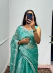 FANCY BLOOMING BURBERRY EMBROIDERY ZARI WORK SAREE WITH UNSTITCHED BLOUSE PARTY WEAR WHOLESALE PRICE ETHNIC GARMENT (5)