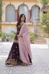 FANCY BLOOMING GEORGETTE EMBROIDERY SEQUENCE WORK TOP PALAZZO WITH DUPATTA PARTY WEAR WHOLESALE PRICE ETHNIC GARMENT (12)