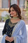 FANCY BLOOMING GEORGETTE EMBROIDERY SEQUENCE WORK TOP PALAZZO WITH DUPATTA PARTY WEAR WHOLESALE PRICE ETHNIC GARMENT (2)