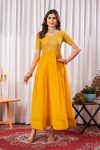 FANCY BLOOMING GEORGETTE EMBROIDERY ZARI SEQUENCE WORK ONLY GOWN PARTY WEAR WHOLESALE PRICE ETHNIC GARMENT (3)