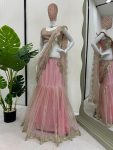 FANCY BUTTERFLY NET THREAD WITH SEQUENCE WORK LEHENGA SAREE WITH UNSTITCHED BLOUSE PARTY WEAR WHOLESALE PRICE ETHNIC GARMENT (3)