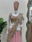 FANCY BUTTERFLY NET THREAD WITH SEQUENCE WORK LEHENGA SAREE WITH UNSTITCHED BLOUSE PARTY WEAR WHOLESALE PRICE ETHNIC GARMENT (3)