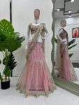 FANCY BUTTERFLY NET THREAD WITH SEQUENCE WORK LEHENGA SAREE WITH UNSTITCHED BLOUSE PARTY WEAR WHOLESALE PRICE ETHNIC GARMENT (3)