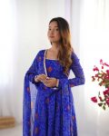 FANCY CHIFFON BANDHEJ PRINTED LACE WORK GOWN BOTTOM WITH DUPATTA FESTIVE WEAR WHOLESALE PRICE ETHNIC GARMENT (3)