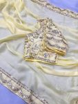 FANCY CHIFFON EMBROIDERY WITH SEQUENCE WORK SAREE WITH UNSTITCHED BLOUSE PARTY WEAR WHOLESALE PRICE ETHNIC GARMENT (4)