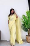 FANCY CHIFFON EMBROIDERY WITH SEQUENCE WORK SAREE WITH UNSTITCHED BLOUSE PARTY WEAR WHOLESALE PRICE ETHNIC GARMENT (4)