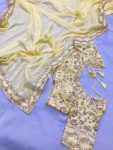 FANCY CHIFFON EMBROIDERY WITH SEQUENCE WORK SAREE WITH UNSTITCHED BLOUSE PARTY WEAR WHOLESALE PRICE ETHNIC GARMENT (4)