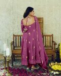 FANCY CHINON EMBROIDERY SEQUENCE WORK GOWN BOTTOM WITH DUPATTA PARTY WEAR WHOLESALE PRICE ETHNIC GARMENT (10)