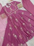 FANCY CHINON EMBROIDERY SEQUENCE WORK GOWN BOTTOM WITH DUPATTA PARTY WEAR WHOLESALE PRICE ETHNIC GARMENT (10)