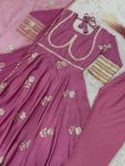 FANCY CHINON EMBROIDERY SEQUENCE WORK GOWN BOTTOM WITH DUPATTA PARTY WEAR WHOLESALE PRICE ETHNIC GARMENT (10)