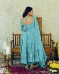 FANCY CHINON EMBROIDERY SEQUENCE WORK GOWN BOTTOM WITH DUPATTA PARTY WEAR WHOLESALE PRICE ETHNIC GARMENT (3)