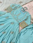 FANCY CHINON EMBROIDERY SEQUENCE WORK GOWN BOTTOM WITH DUPATTA PARTY WEAR WHOLESALE PRICE ETHNIC GARMENT (3)