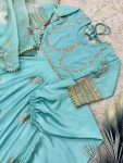 FANCY CHINON EMBROIDERY SEQUENCE WORK GOWN BOTTOM WITH DUPATTA PARTY WEAR WHOLESALE PRICE ETHNIC GARMENT (3)