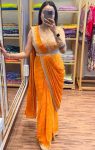 FANCY CHINON EMBROIDERY SEQUENCE WORK READY TO WEAR SAREE BLOUSE WITH BELT PARTY WEAR WHOLESALE PRICE ETHNIC GARMENT (5)