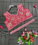 FANCY CHINON EMBROIDERY SEQUENCE WORK READY TO WEAR SAREE BLOUSE WITH BELT PARTY WEAR WHOLESALE PRICE ETHNIC GARMENT (3)