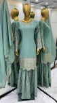 FANCY CHINON EMBROIDERY SEQUENCE WORK TOP SHARARA WITH DUPATTA FESTIVE WEAR WHOLESALE PRICE ETHNIC GARMENT (8)