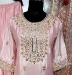 FANCY CHINON EMBROIDERY SEQUENCE ZARI WORK TOP SHARARA WITH DUPATTA PARTY WEAR WHOLESALE PRICE ETHNIC GARMENT (4)