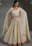 FANCY CHINON EMBROIDERY THREAD AND SEQUENCE WORK TOP LEHENGA WITH DUPATTA WEDDING WEAR WHOLESALE PRICE ETHNIC GARMENT (4)
