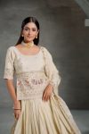FANCY CHINON EMBROIDERY THREAD AND SEQUENCE WORK TOP LEHENGA WITH DUPATTA WEDDING WEAR WHOLESALE PRICE ETHNIC GARMENT (4)