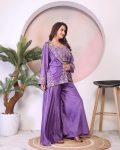 FANCY CHINON EMBROIDERY THREAD WORK STITCHED PALAZZO BLOUSE WITH KOTI PARTY WEAR WHOLESALE PRICE ETHNIC GARMENT (7)