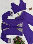 FANCY CHINON EMBROIDERY WORK STITCHED BLOUSE PALAZZO WITH KOTI PARTY WEAR WHOLESALE PRICE ETHNIC GARMENT (3)