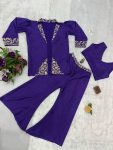 FANCY CHINON EMBROIDERY WORK STITCHED BLOUSE PALAZZO WITH KOTI PARTY WEAR WHOLESALE PRICE ETHNIC GARMENT (3)