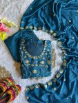 FANCY CHINON EMBROIDERY WORK TOP SHARARA WITH DUPATTA FESTIVE WEAR WHOLESALE PRICE ETHNIC GARMENT (3)