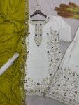FANCY CHINON SILK EMBROIDERY SEQUENCE AND THREAD WORK WITH STONE HAND WORK TOP PALAZZO WITH DUPATTA FESTIVE WEAR WHOLESALE PRICE ETHNIC GARMENT (9)