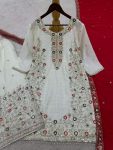 FANCY CHINON SILK EMBROIDERY SEQUENCE AND THREAD WORK WITH STONE HAND WORK TOP PALAZZO WITH DUPATTA FESTIVE WEAR WHOLESALE PRICE ETHNIC GARMENT (15)