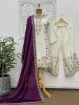 FANCY CHINON SILK EMBROIDERY SEQUENCE AND THREAD WORK WITH STONE HAND WORK TOP PALAZZO WITH DUPATTA FESTIVE WEAR WHOLESALE PRICE ETHNIC GARMENT (3)