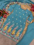 FANCY CHINON SILK EMBROIDERY SEQUENCE WORK TOP BOTTOM WITH DUPATTA FESTIVE WEAR WHOLESALE PRICE ETHNIC GARMENT (3)