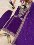 FANCY CHINON SILK EMBROIDERY SEQUENCE WORK TOP PALAZZO WITH DUPATTA PARTY WEAR WHOLESALE PRICE ETHNIC GARMENT (3)