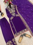 FANCY CHINON SILK EMBROIDERY SEQUENCE WORK TOP PALAZZO WITH DUPATTA PARTY WEAR WHOLESALE PRICE ETHNIC GARMENT (3)