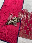 FANCY CHINON SILK SEQUENCE MULTI EMBROIDERY WORK TOP BOTTOM WITH DUPATTA FESTIVE WEAR WHOLESALE PRICE ETHNIC GARMENT (4)