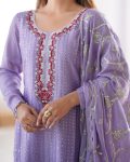 FANCY CHINON SILK THREAD SEQUENCE WORK TOP BOTTOM WITH DUPATTA PARTY WEAR WHOLESALE PRICE ETHNIC GARMENT (10)