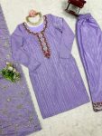 FANCY CHINON SILK THREAD SEQUENCE WORK TOP BOTTOM WITH DUPATTA PARTY WEAR WHOLESALE PRICE ETHNIC GARMENT (10)